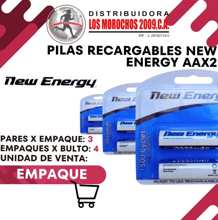 PILAS RECARGABLES NEW ENERGY AAX2 3X1