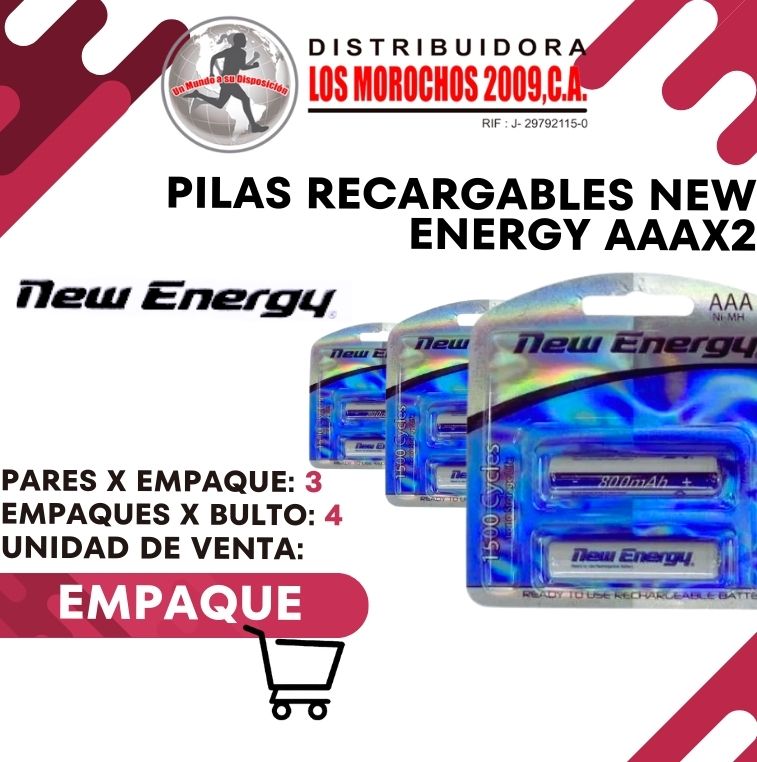 PILAS RECARGABLES NEW ENERGY AAAX2 3X1
