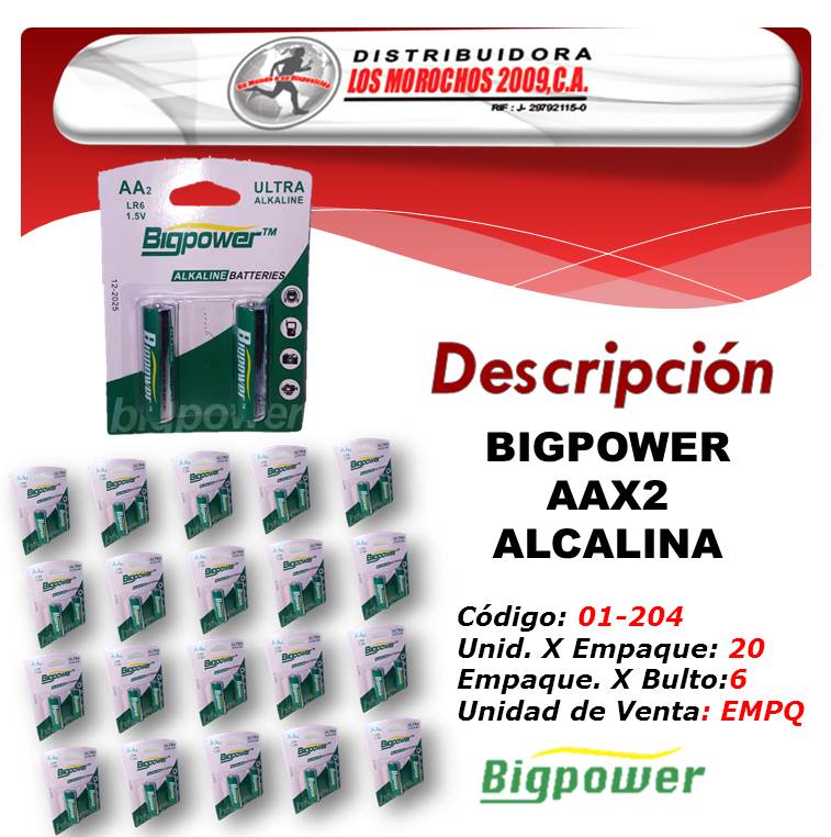 BIGPOWER AAX2 ALCALINA 20X1