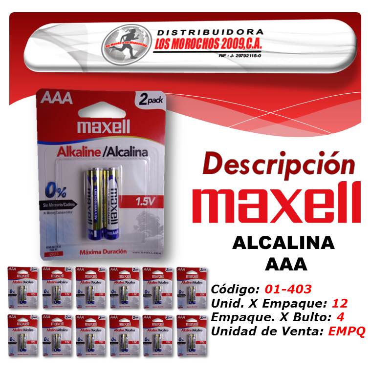MAXEL  ALCALINA  AAAX2 X 1X12 BLISTER