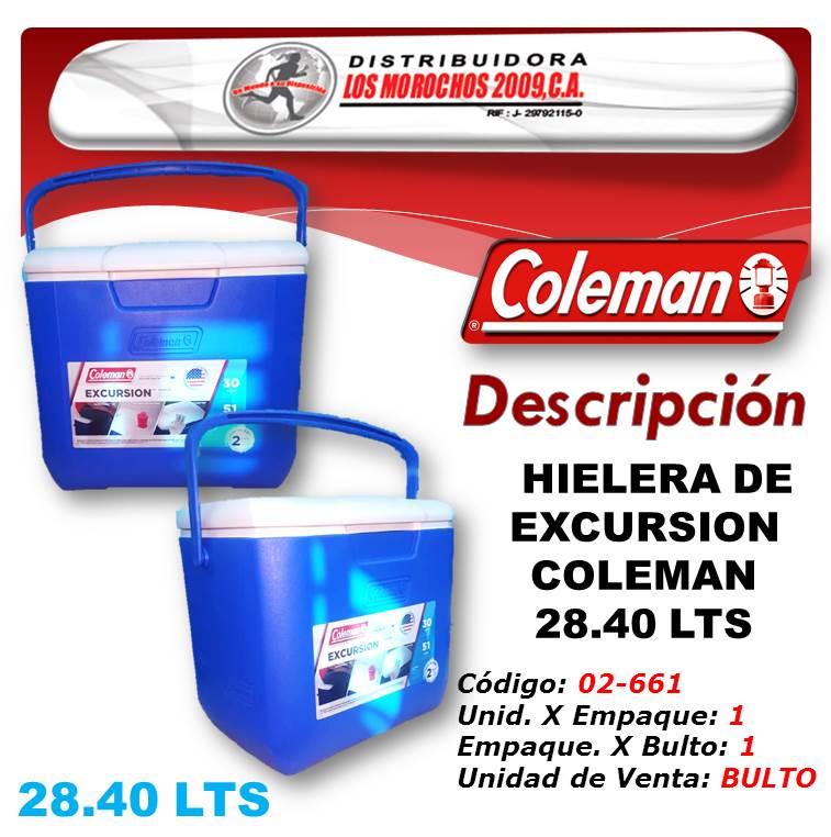 HIELERA DE EXCURSION COLEMAN 28.40 LTS 1X1