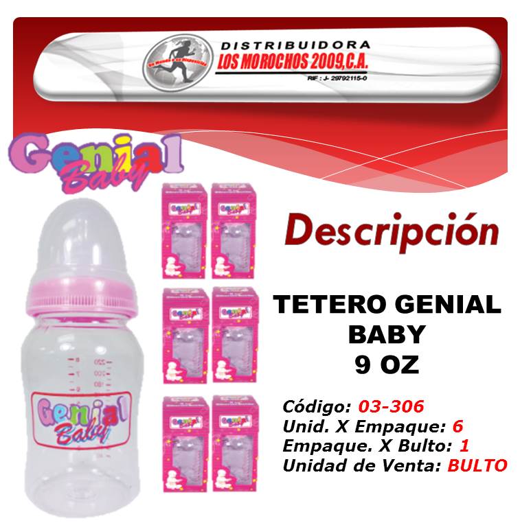 TETERO GENIAL BABY 9 OZ 6X1