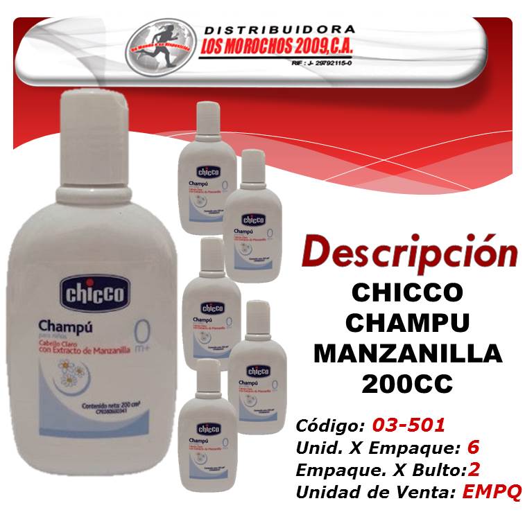 CHICCO CHAMPU MANZANILLA 200CC 5X1