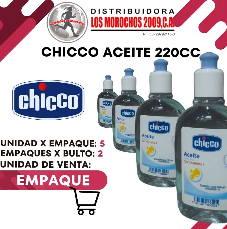 CHICCO ACEITE C/VITAMINA E 220CC 5X1