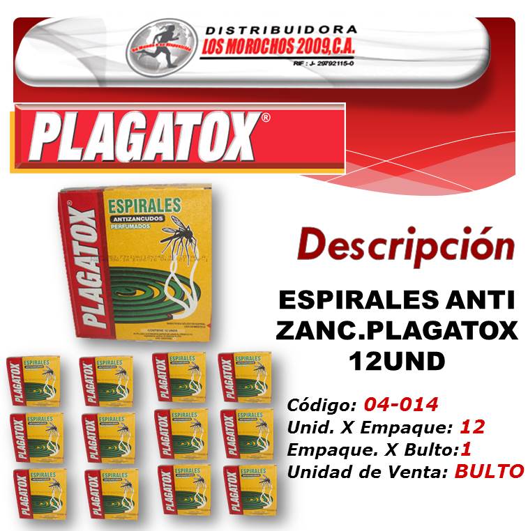 ESPIRALES ANTI ZANC.PLAGATOX 12UND 12X1