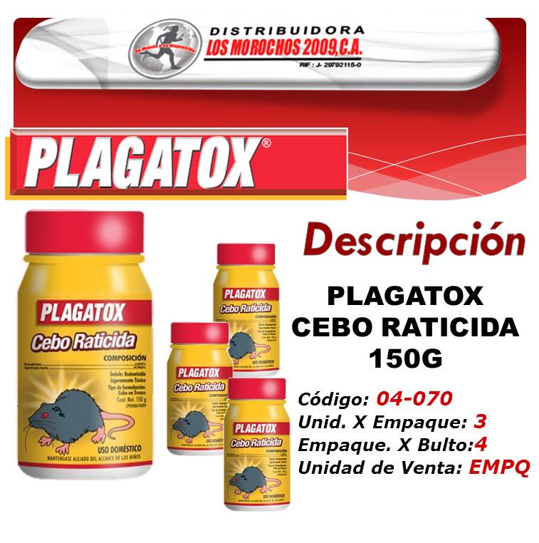 PLAGATOX CEBO RATICIDA 150G  3X1