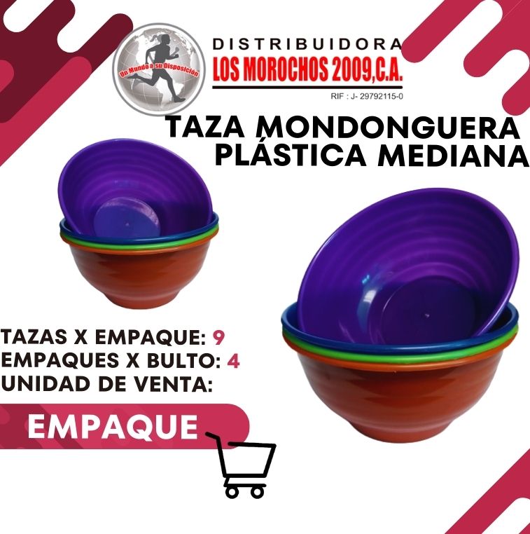 TAZA MONDONGUERA PLASTICA MEDIANA 9X1