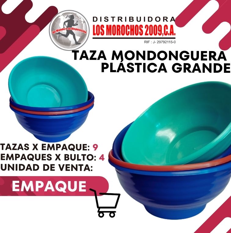 TAZA MONDONGUERA PLASTICA GRANDE 9X1