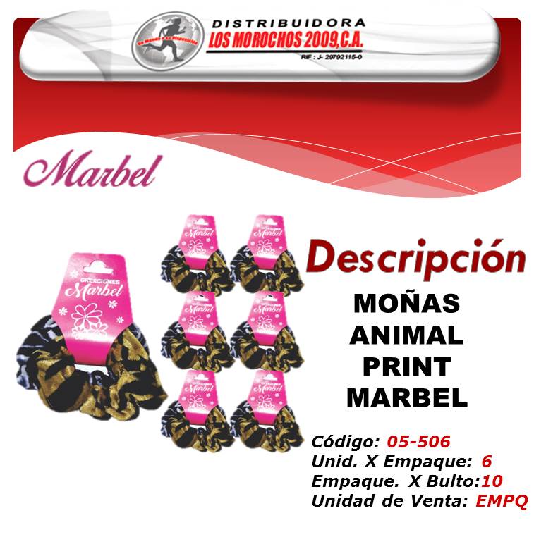 MOÑAS ANIMAL PRINT MARBEL  6X1