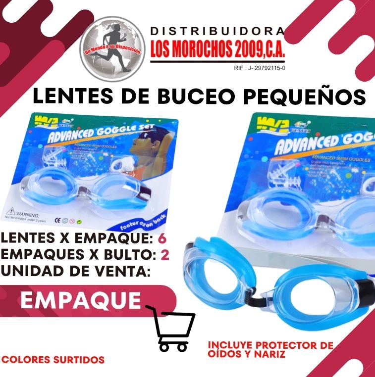 LENTES DE BUCEO PEQUEÑO P/NARIZ/OIDO 6X1