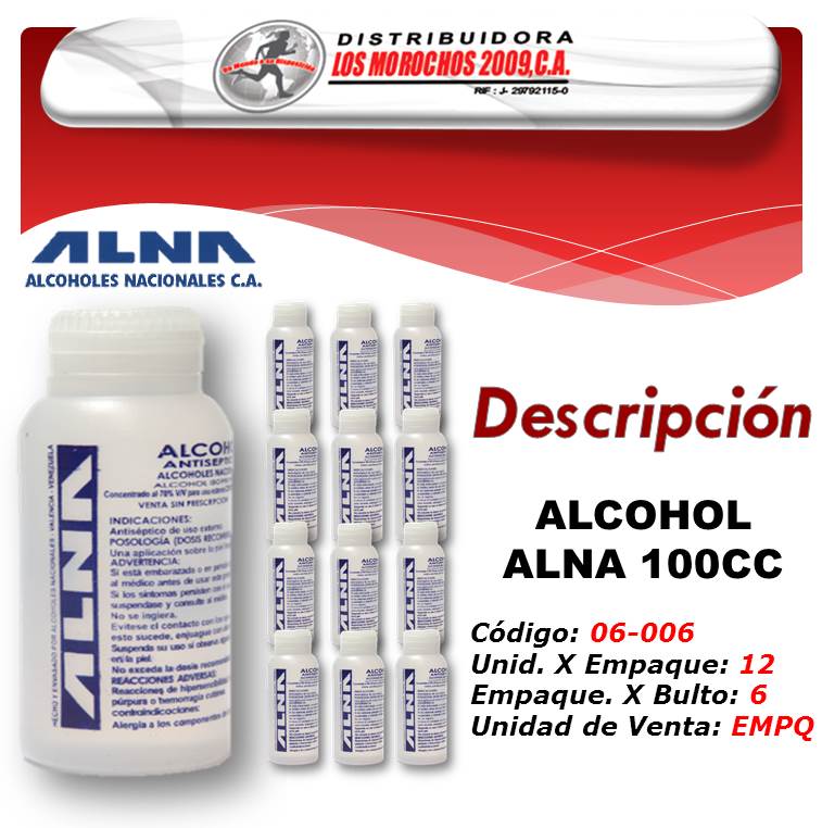 ALCOHOL ALNA 100CC 1X12