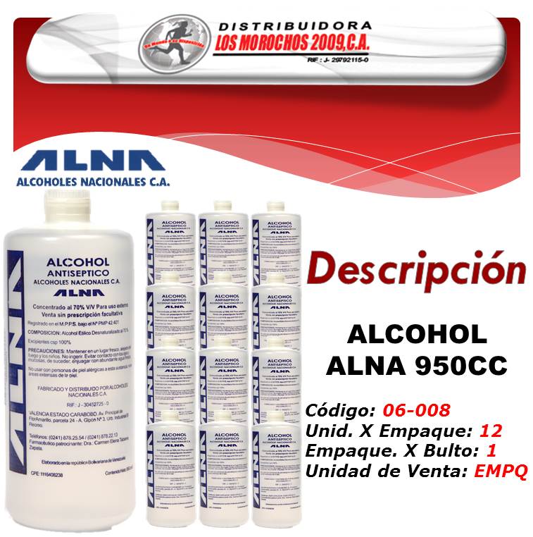 ALCOHOL ALNA 950CC 1X12