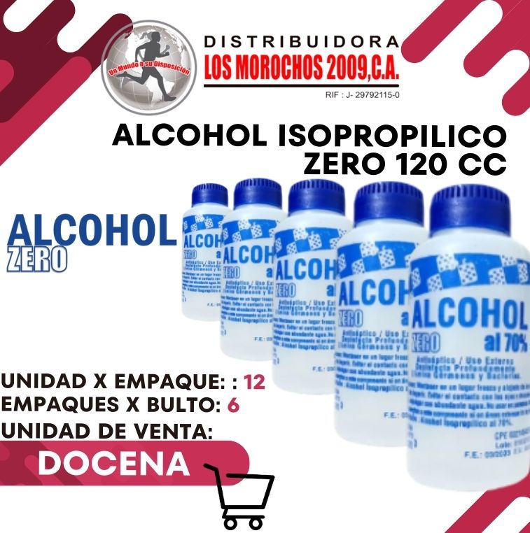 ALCOHOL IPA ISOPROPILICO ZERO 120cc 12X1