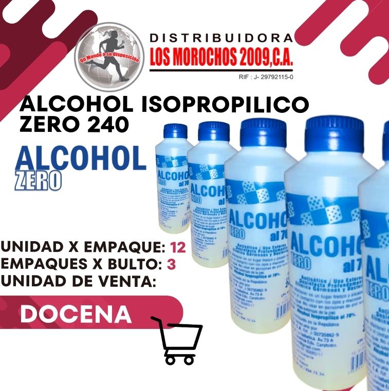 ALCOHOL IPA ISOPROPILICO ZERO 240cc 12X1