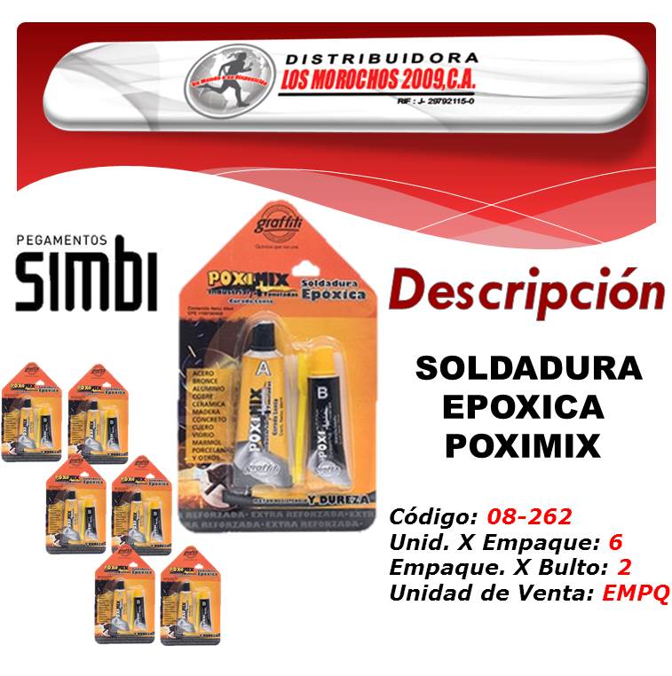 SOLDADURA EPOXICA POXIMIX 4 TONELADAS 6X1