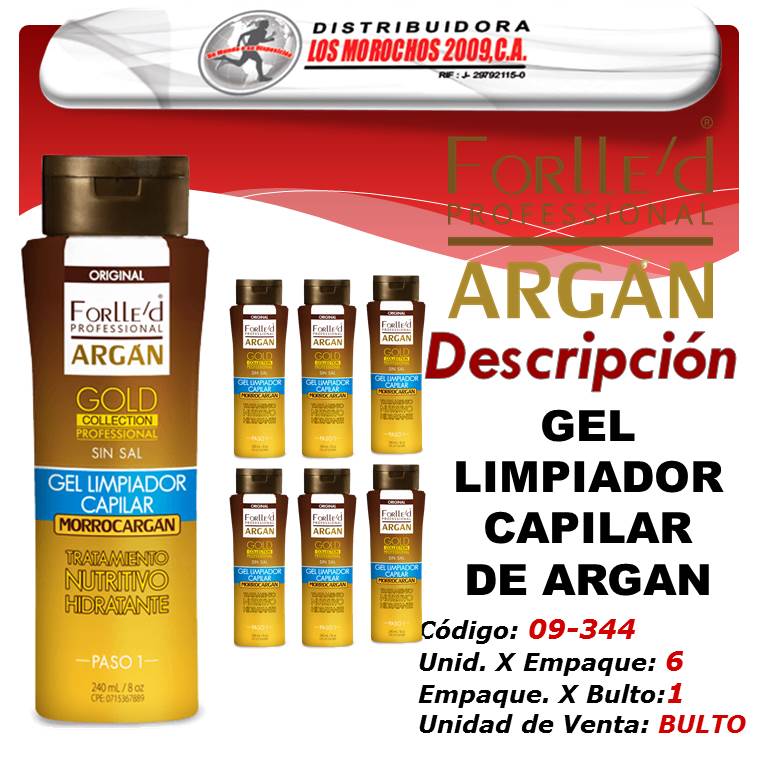 GEL LIMPIADOR CAPILAR DE ARGAN 6X1