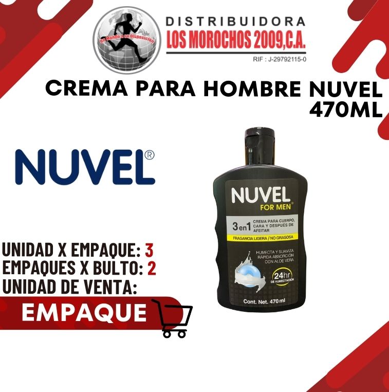 CREMA P/HOMBRE NUVEL 470ml 3X1