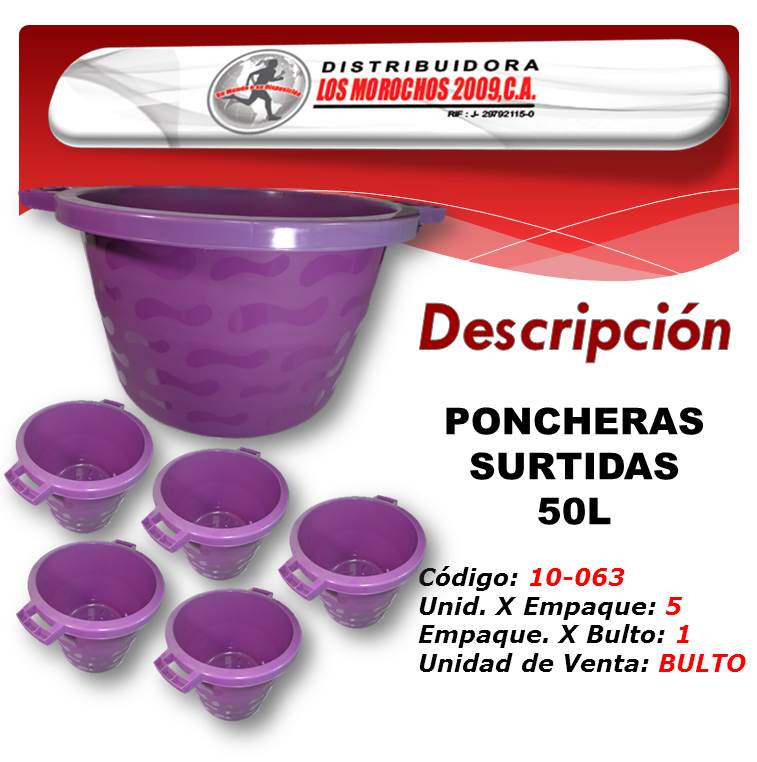 PONCHERAS 50 LTS SURTIDAS 5X1