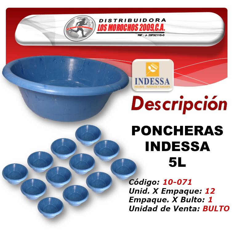 PONCHERAS INDESSA 5 LTS 12X1