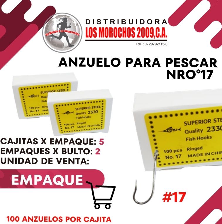 ANZUELO P/PESCAR NRO°17 5X1 (ANZ-NR17)