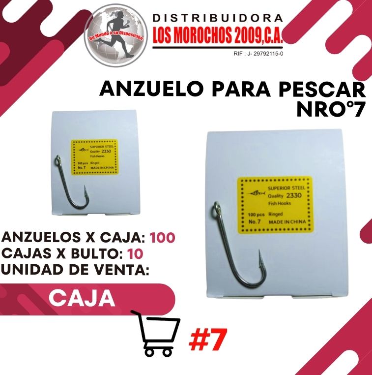ANZUELO P/PESCAR NRO°07 100PCS 1X1 (ANZ-NR07)
