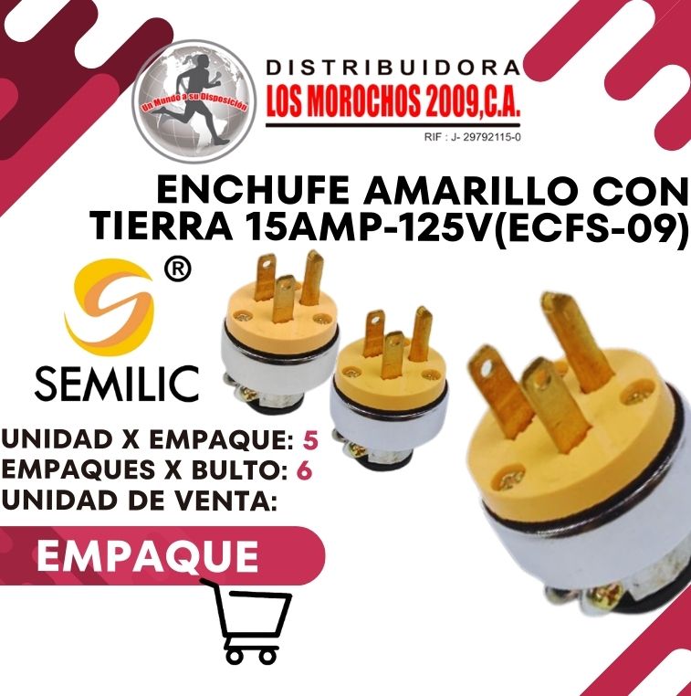 ENCHUFE AMA.C/TIERRA 15AMP-125V(ECFS-09) 1X5