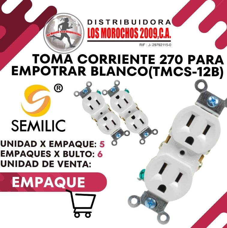 TOMA CORRIENTE 270 P/EMPO.BLANCO 5X1 (TMCS-12B)