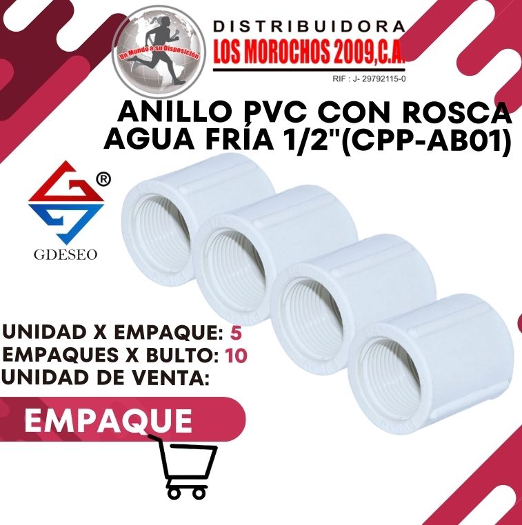 ANILLO PVC C/ROSCA AGUA FRÍA 1/2