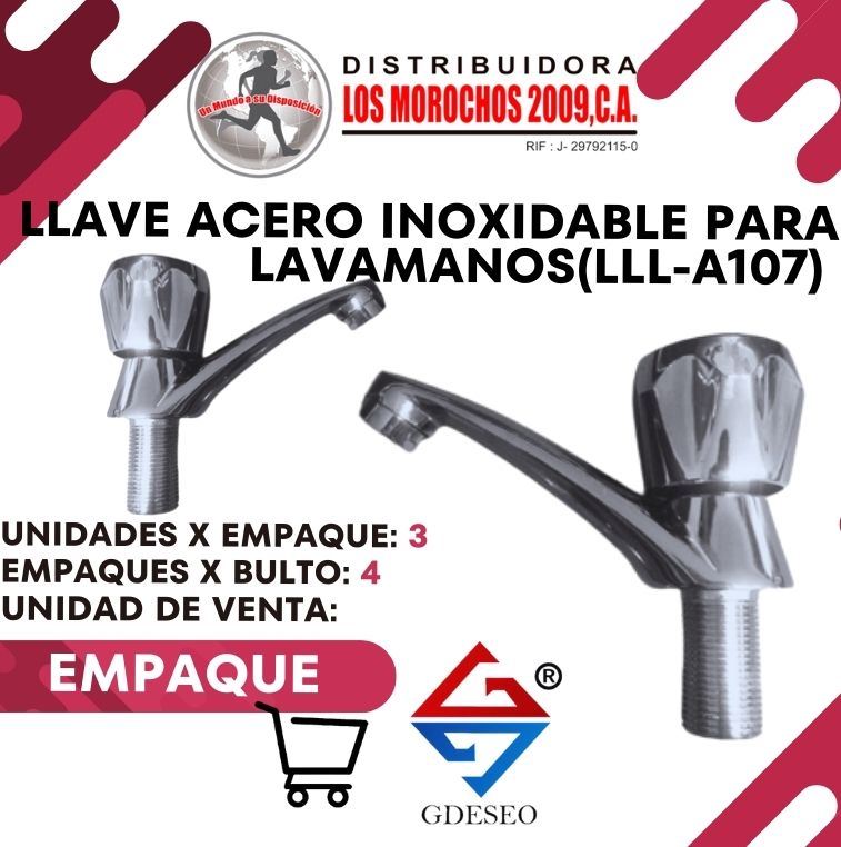LLAVE ACERO INOX .P/LAVAMANOS 3X1(LLL-A107)