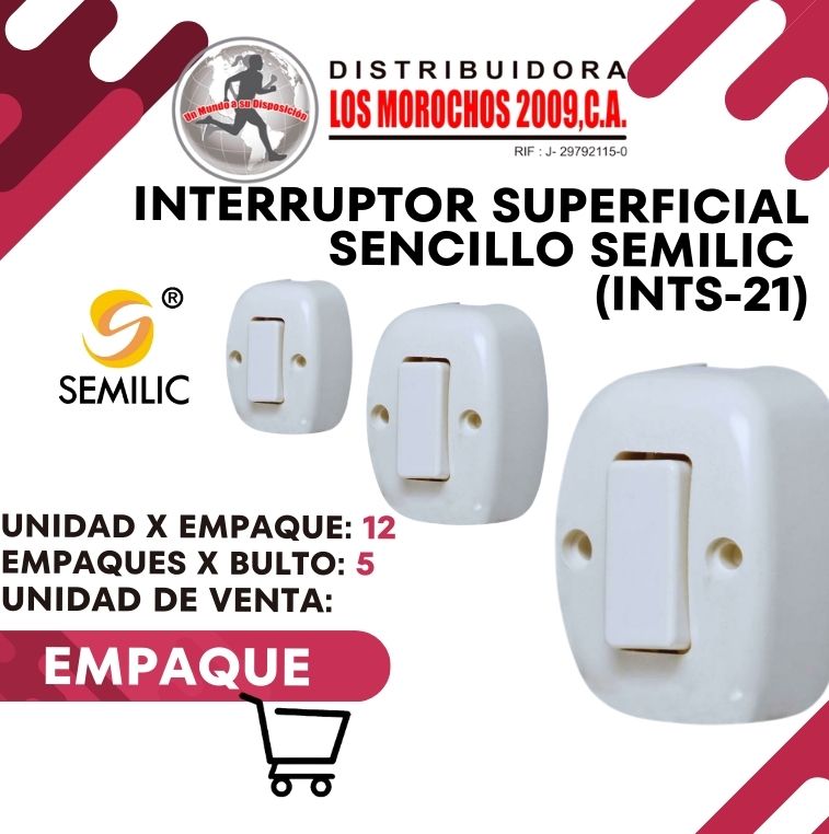 INTERRUPTOR SUPERF.SENCILLO 12X1 (INTS-21)