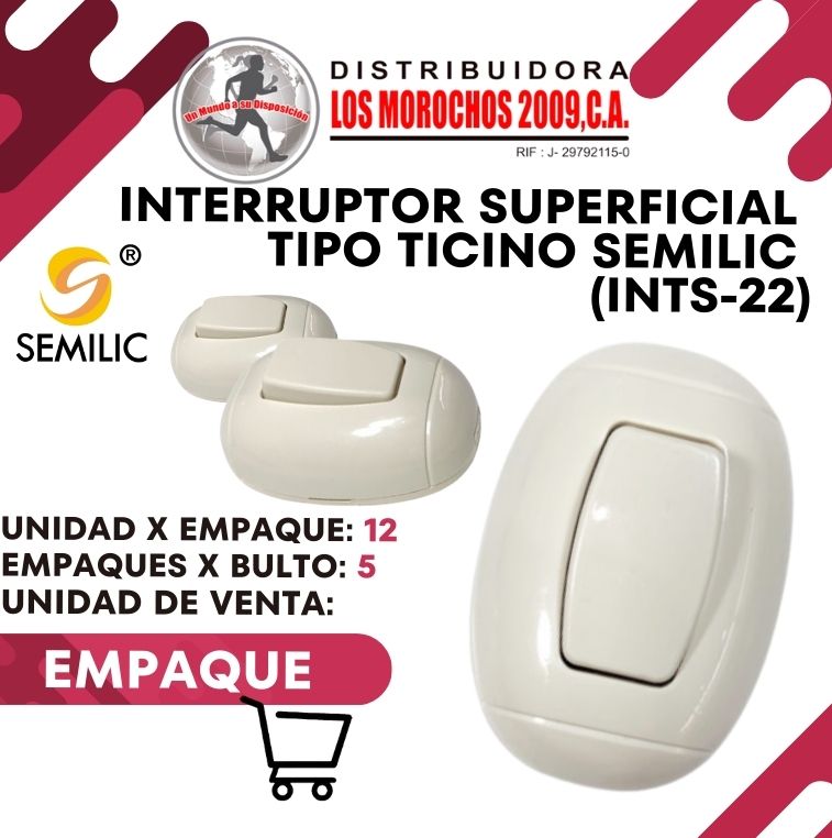 INTERRUPTOR SUP.TIPO TICINO 12X1(INTS-22)