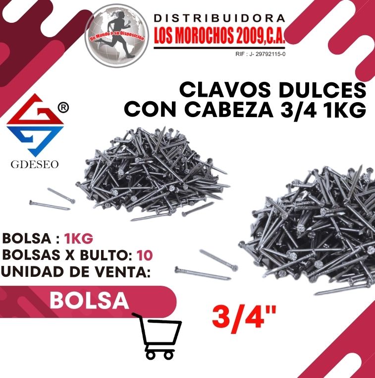 CLAVOS DULCE C/CABEZA 3/4