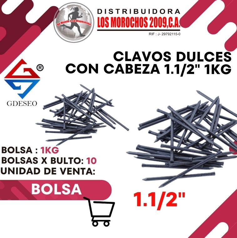 CLAVOS DULCE C/CABEZA 1.1/2