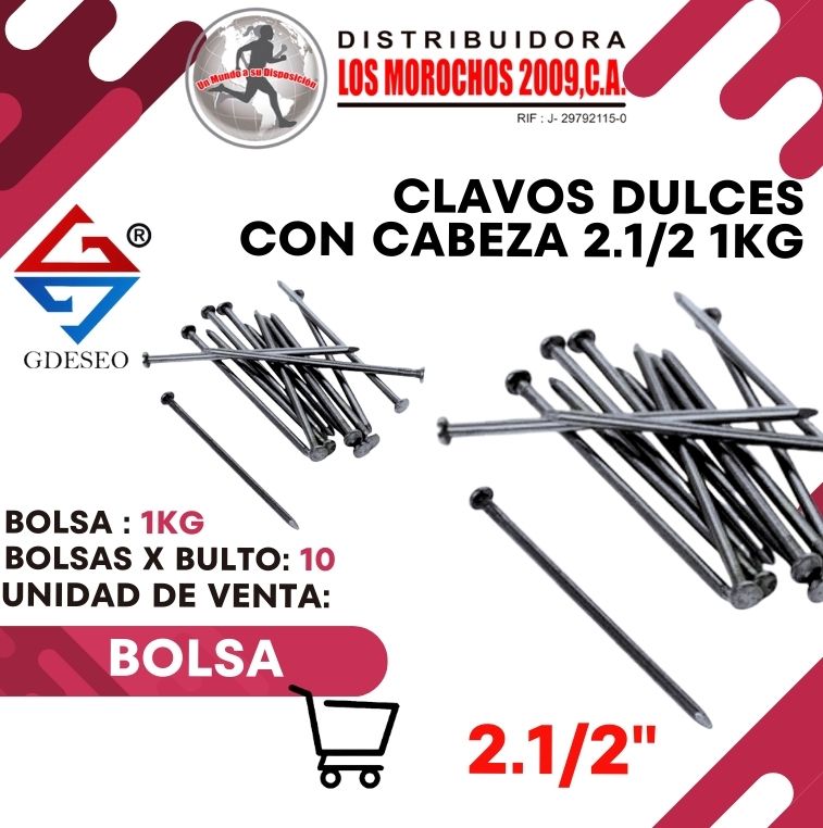 CLAVOS DULCE C/CABEZA 2.1/2