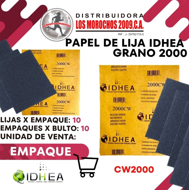 PAPEL DE LIJA IDHEA 2000Cw 10X1