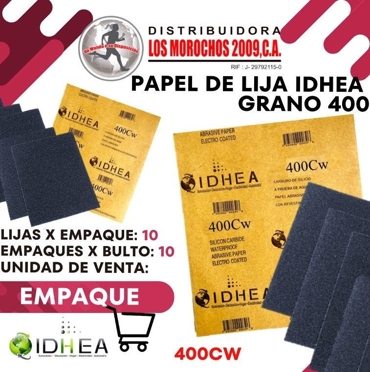 PAPEL DE LIJA IDHEA 400 CW 10x1