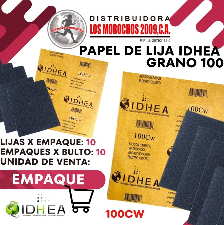PAPEL DE LIJA IDHEA 100 CW 10X1