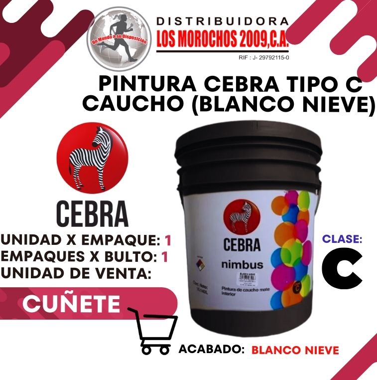 PINTURA CEBRA TIPO C CAUCHO CUÑETE 1X1