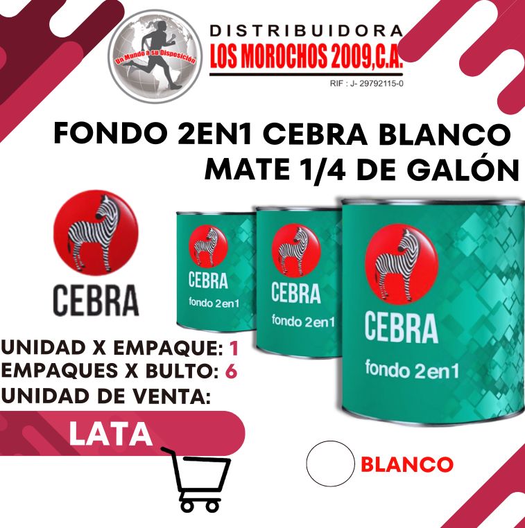 FONDO BLANCO 2EN1 CEBRA 1/4 GALON 1X1
