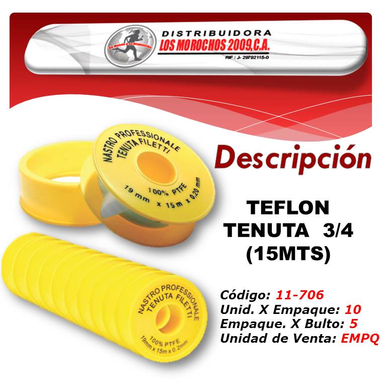 TEFLON TENUTA  3/4 15MTS 10X1
