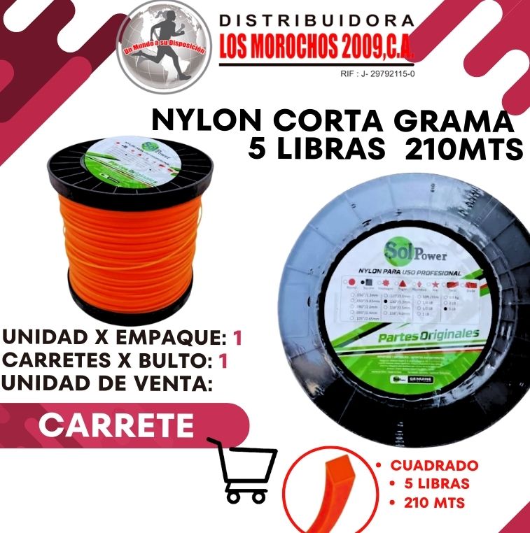 NYLON CORTA GRAMA 5 LIBRAS  210MTS APROX. 1X1