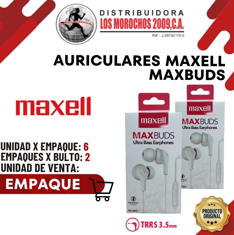 AURICULARES MAXELL MAXBUDS 6X1