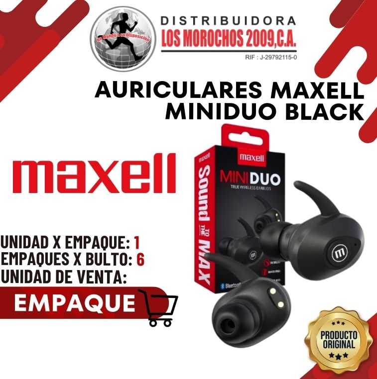 AURICULARES MAXELL MINIDUO BLACK 1X1