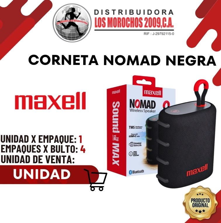 CORNETA MAXELL NOMAD NEGRA 1X1