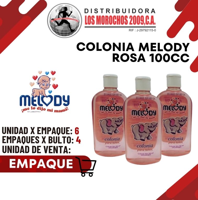 COLONIA MELODY ROSA 100CC 6X1
