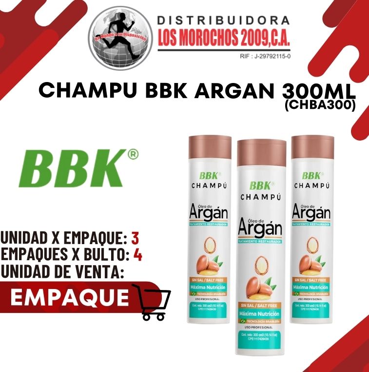 CHAMPU BBK ARGAN 300ml 3X1 (CHBA300)