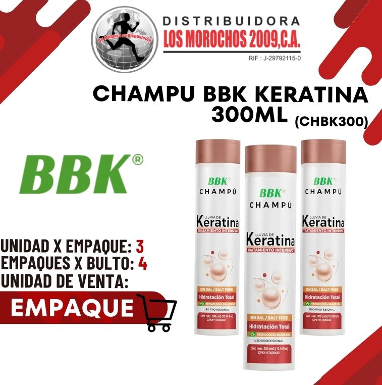 CHAMPU BBK KERATINA 300ml 3X1 (CHBK300)