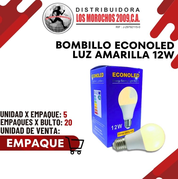BOMB. LED ECONOLED LUZ AMA.12W 5X1