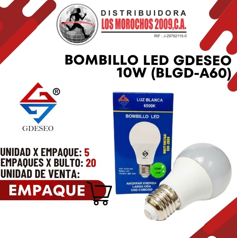 BOMBILLO LED GDESEO 10W 5X1 (BLGD-A60)