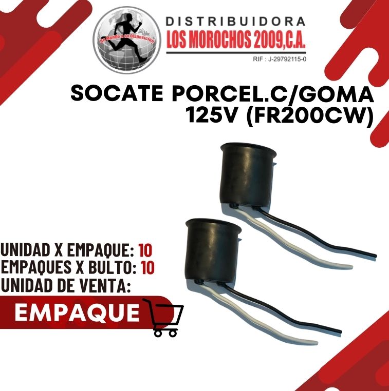 SOCATE PORCEL.C/GOMA 125V 10X1 (FR200CW)